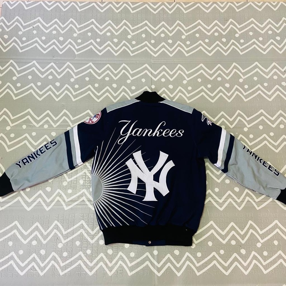 Vintage retro Ny New York Yankees embroidered letterman varsity jacket coat - Picture 13 of 13